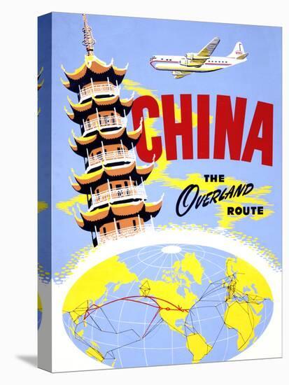 "China the Overland Route" Vintage Travel Poster-Piddix-Stretched Canvas