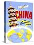 "China the Overland Route" Vintage Travel Poster-Piddix-Stretched Canvas