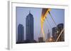 China, Tianjin, Dagu Bridge with Skyscrapers Rising Along Haihe River-Paul Souders-Framed Photographic Print