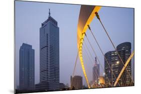 China, Tianjin, Dagu Bridge with Skyscrapers Rising Along Haihe River-Paul Souders-Mounted Photographic Print