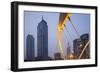 China, Tianjin, Dagu Bridge with Skyscrapers Rising Along Haihe River-Paul Souders-Framed Photographic Print