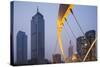 China, Tianjin, Dagu Bridge with Skyscrapers Rising Along Haihe River-Paul Souders-Stretched Canvas