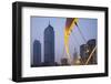 China, Tianjin, Dagu Bridge with Skyscrapers Rising Along Haihe River-Paul Souders-Framed Photographic Print