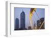 China, Tianjin, Dagu Bridge with Skyscrapers Rising Along Haihe River-Paul Souders-Framed Photographic Print