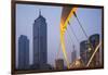 China, Tianjin, Dagu Bridge with Skyscrapers Rising Along Haihe River-Paul Souders-Framed Photographic Print