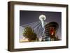 China, Tianjin, Glowing Restaurant Lights at Base of Ligonglou Bridge-Paul Souders-Framed Photographic Print