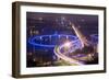 China, Traffic Lights on Caiyuanba Bridge Spanning Yangtze River-Paul Souders-Framed Photographic Print