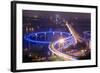 China, Traffic Lights on Caiyuanba Bridge Spanning Yangtze River-Paul Souders-Framed Photographic Print