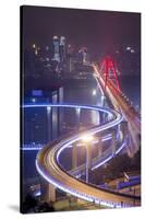 China, Traffic Lights on Caiyuanba Bridge Spanning Yangtze River-Paul Souders-Stretched Canvas