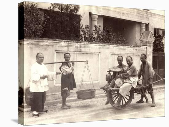 China, Wheelbarrow Transport and Pedlars-null-Stretched Canvas