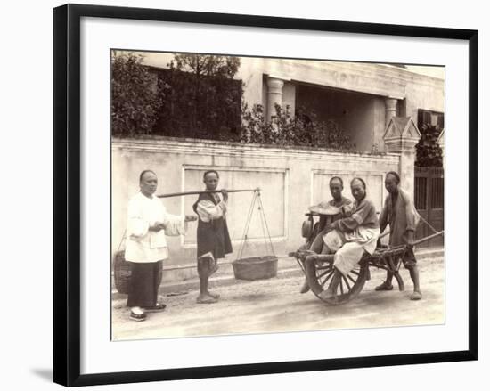 China, Wheelbarrow Transport and Pedlars-null-Framed Photographic Print