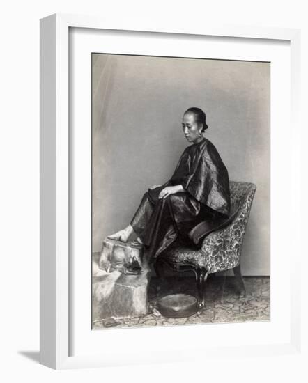 China, Woman with Small Bound Feet-null-Framed Photographic Print