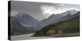 China, Xinjiang, Xinjiang Uygur. Heaven Lake in Tianshan Mountains-Janis Miglavs-Stretched Canvas