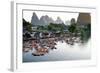 China, Yulong River with Karst Mountains, Tourism, Raft River Journeys-Catharina Lux-Framed Photographic Print