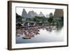 China, Yulong River with Karst Mountains, Tourism, Raft River Journeys-Catharina Lux-Framed Photographic Print