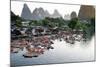 China, Yulong River with Karst Mountains, Tourism, Raft River Journeys-Catharina Lux-Mounted Photographic Print