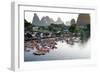 China, Yulong River with Karst Mountains, Tourism, Raft River Journeys-Catharina Lux-Framed Photographic Print