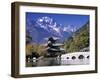 China, Yunnan Province, Lijiang, Black Dragon Pool Park and Jade Dragon Snow Mountain-Peter Adams-Framed Photographic Print