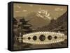 China, Yunnan Province, Lijiang, Black Dragon Pool Park and Jade Dragon Snow Mountain-Walter Bibikow-Framed Stretched Canvas