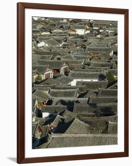 China, Yunnan Province, Lijiang, Lijiang Old Town Rooftops-Walter Bibikow-Framed Photographic Print