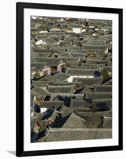 China, Yunnan Province, Lijiang, Lijiang Old Town Rooftops-Walter Bibikow-Framed Photographic Print