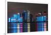 China, Zhejiang, Hangzhou. City skyline at twilight.-Rob Tilley-Framed Photographic Print