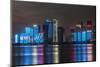 China, Zhejiang, Hangzhou. City skyline at twilight.-Rob Tilley-Mounted Photographic Print