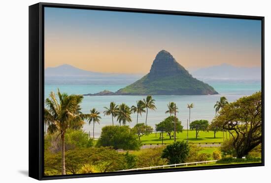 Chinaman's Hat Island off the East Coast of Oahu, Hawaii-Phillip Kraskoff-Framed Stretched Canvas