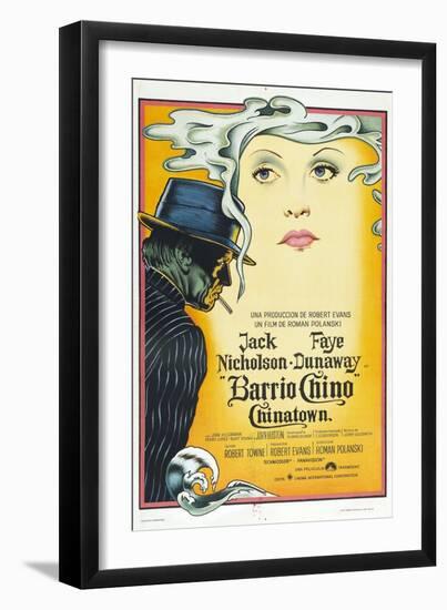 Chinatown, (AKA Barrio Chino), Argentinan Poster, L-R: Jack Nicholson, Faye Dunaway, 1974-null-Framed Art Print