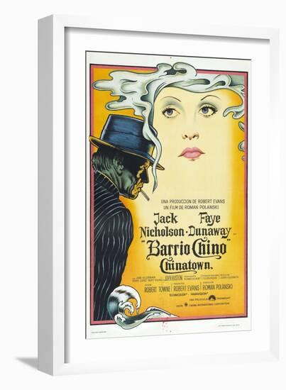 Chinatown, (AKA Barrio Chino), Argentinan Poster, L-R: Jack Nicholson, Faye Dunaway, 1974-null-Framed Art Print