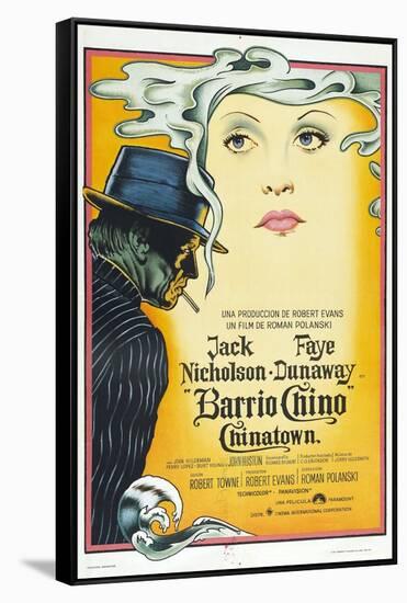 Chinatown, (AKA Barrio Chino), Argentinan Poster, L-R: Jack Nicholson, Faye Dunaway, 1974-null-Framed Stretched Canvas