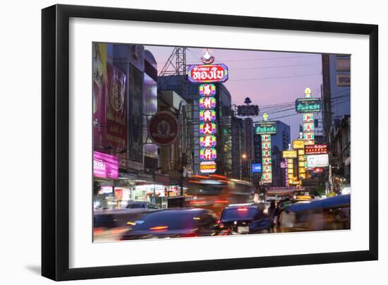 Chinatown at Dusk, Bangkok, Thailand-Peter Adams-Framed Photographic Print