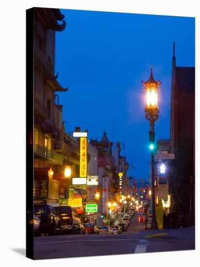 Chinatown at Night, San Francisco, California, USA-Julie Eggers-Stretched Canvas