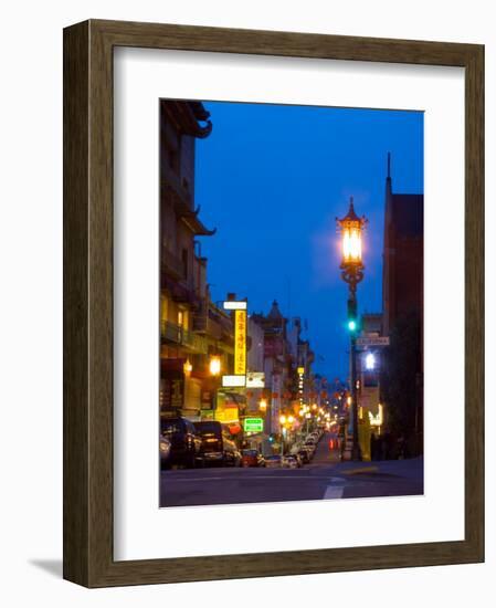 Chinatown at Night, San Francisco, California, USA-Julie Eggers-Framed Photographic Print