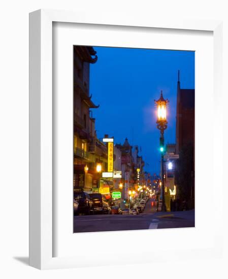 Chinatown at Night, San Francisco, California, USA-Julie Eggers-Framed Photographic Print