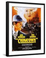 Chinatown, French Poster Art, Jack Nicholson, Faye Dunaway, 1974-null-Framed Art Print