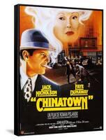 Chinatown, French Poster Art, Jack Nicholson, Faye Dunaway, 1974-null-Framed Stretched Canvas