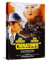 Chinatown, French Poster Art, Jack Nicholson, Faye Dunaway, 1974-null-Stretched Canvas