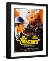 Chinatown, French Poster Art, Jack Nicholson, Faye Dunaway, 1974-null-Framed Art Print