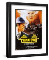 Chinatown, French Poster Art, Jack Nicholson, Faye Dunaway, 1974-null-Framed Art Print