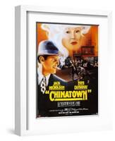 Chinatown, French Poster Art, Jack Nicholson, Faye Dunaway, 1974-null-Framed Art Print