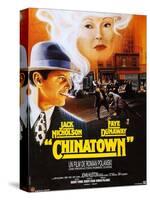 Chinatown, French Poster Art, Jack Nicholson, Faye Dunaway, 1974-null-Stretched Canvas