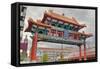 Chinatown Gate in Seattle Washington-jpldesigns-Framed Stretched Canvas