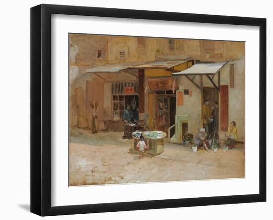 Chinatown, San Francisco, 1908 (Watercolour and Pencil on Paperboard)-Louis Comfort Tiffany-Framed Giclee Print