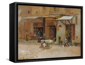 Chinatown, San Francisco, 1908 (Watercolour and Pencil on Paperboard)-Louis Comfort Tiffany-Framed Stretched Canvas