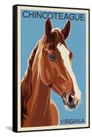 Chincoteague, Virginia - Horse-Lantern Press-Framed Stretched Canvas