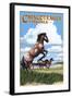 Chincoteague, Virginia - Wild Horses-Lantern Press-Framed Art Print