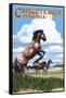 Chincoteague, Virginia - Wild Horses-Lantern Press-Framed Stretched Canvas