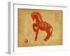 Chinese 2014 For Year Of Horse Design, Words Mean Happy New Year-kenny001-Framed Art Print