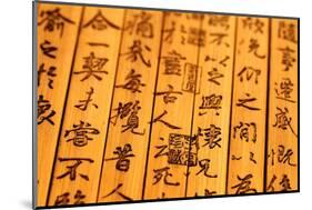 Chinese Ancient Bamboo Slips,Chinese Calligraphy Were Inscribed on the Bamboo Slips,Which is the Sy-Liang Zhang-Mounted Photographic Print